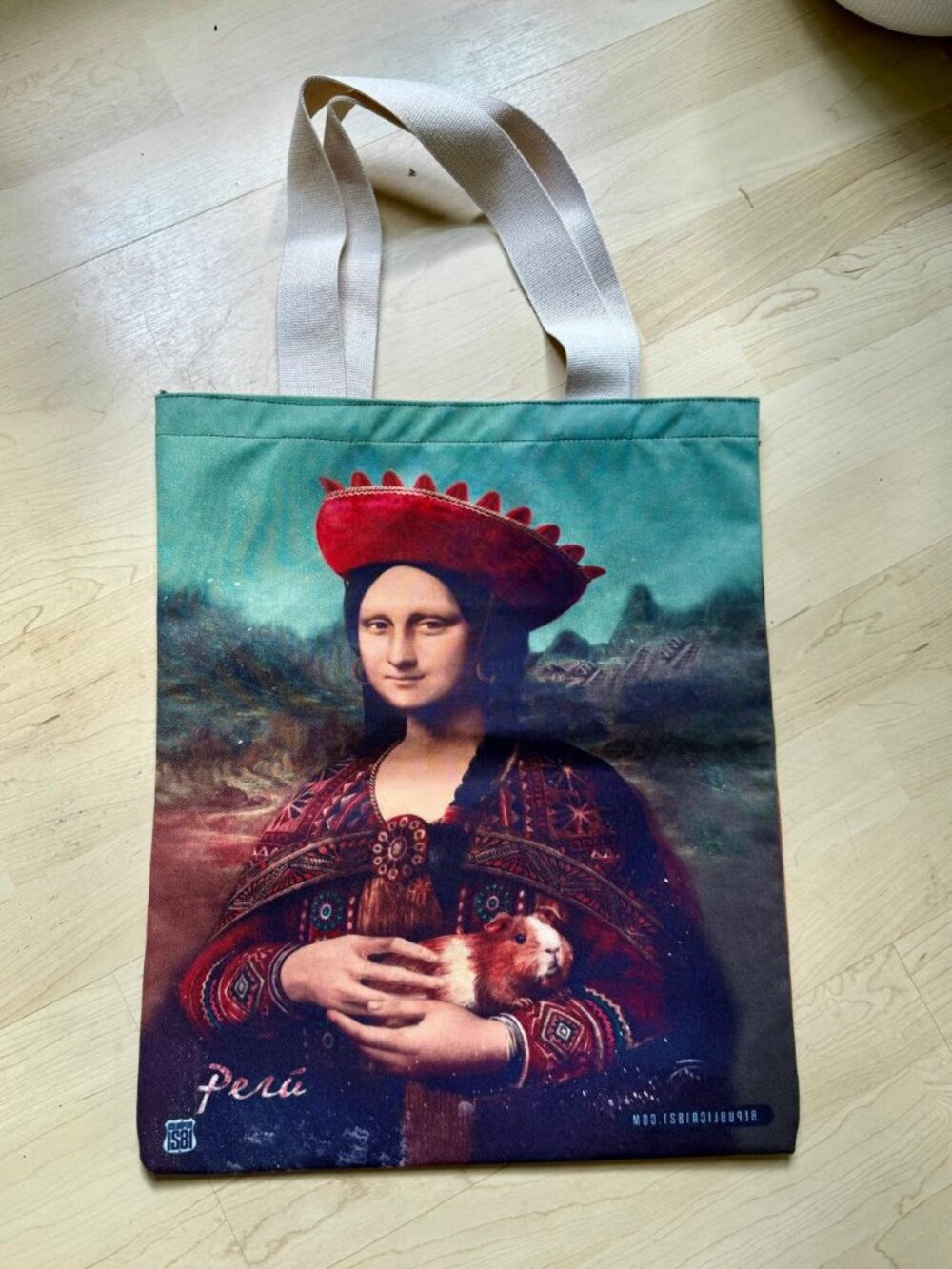 Peru Mona Lisa Art Tote Bag – Cultural Print Shoulder Bag